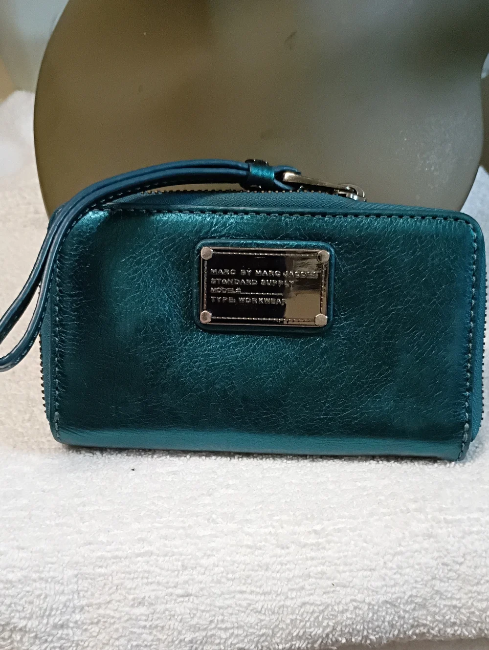 Marc by Marc Jacobs Metallic Teal Wristlet Clutch